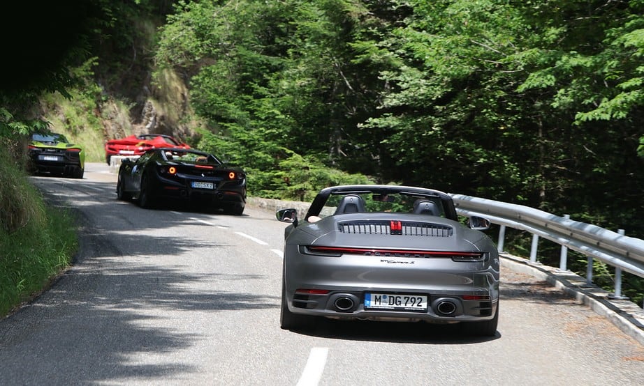 Pure Adrenalin supercar convoy on the road to Monaco