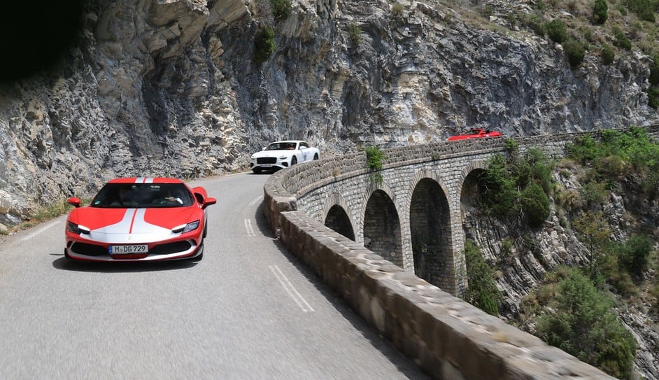 Pure Adrenalin supercar convoy on the road to Monaco