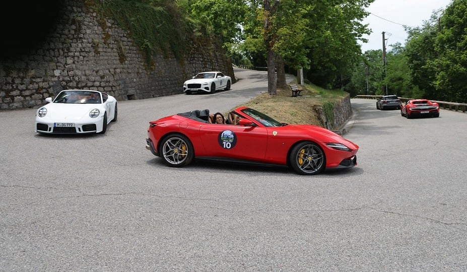 Pure Adrenalin supercar convoy on the road to Monaco
