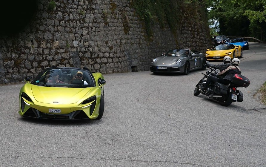 Pure Adrenalin supercar convoy on the road to Monaco