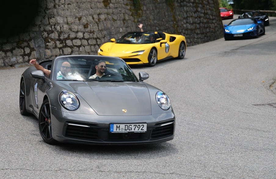 Pure Adrenalin supercar convoy on the road to Monaco